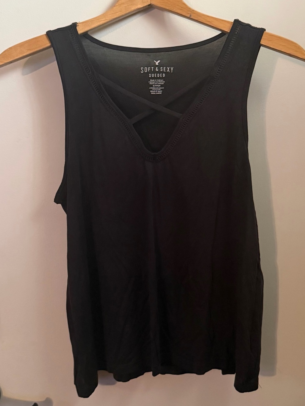 American Eagle Charcoal “Soft & Sexy” V-neck Strapy Women's Tank Top